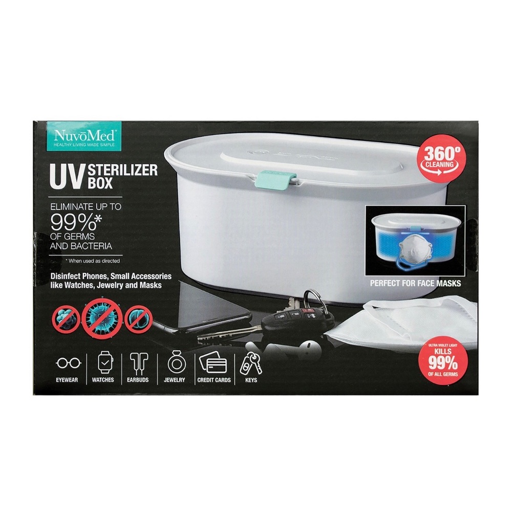 NIB Nuvomed UV Sterilizer Box 360 Degree Sterilization for Keys, Masks, Phone